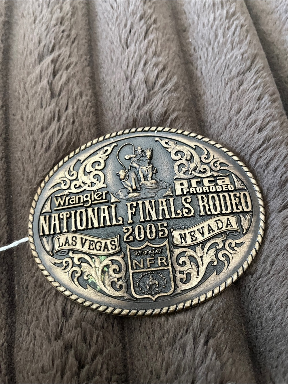 2005 Solid Brass National Finals Rodeo Belt Buckle
